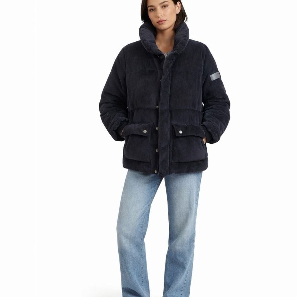 Anthropologie Scotch & Soda Size Large Women's Navy Puffer Jacket